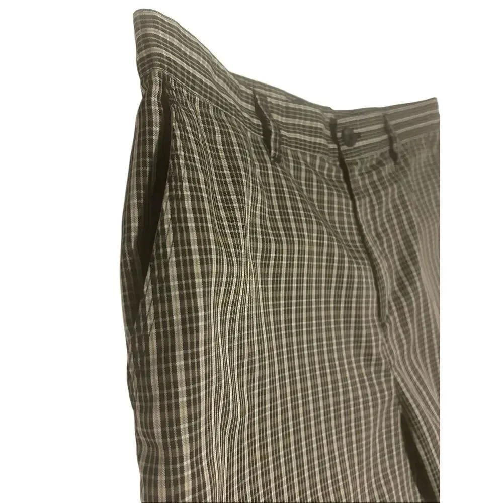 Adidas Performance Activity Golf Shorts Brown Black Plaid Men’s Size 34